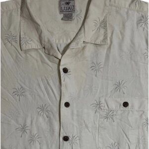 Luau Finest Silk Men’s Button Up Palm Tree Shirt Limited Edition 2XL Minimalist